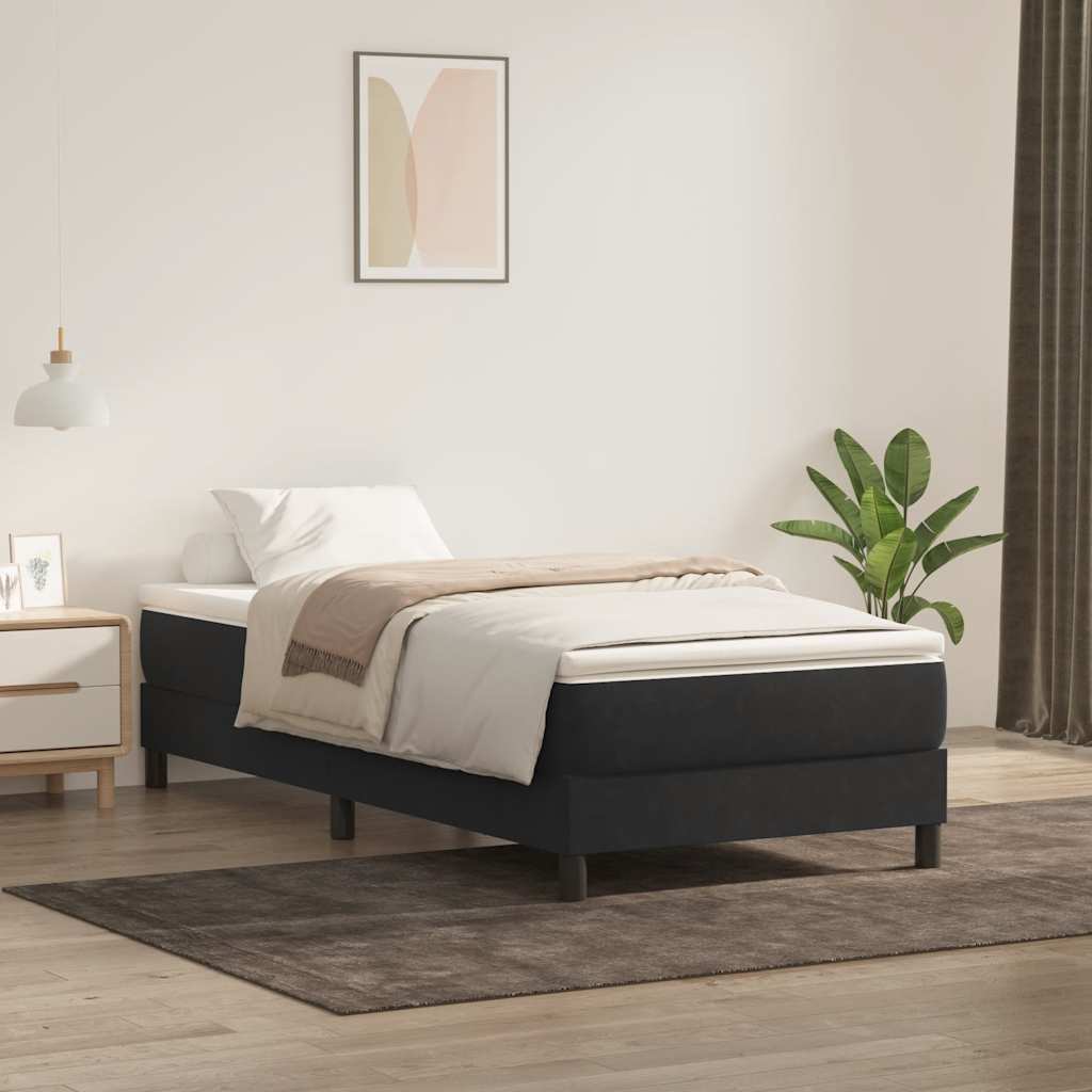 Boxspringbett Schwarz 100x220 cm Samt Ohne Matratze