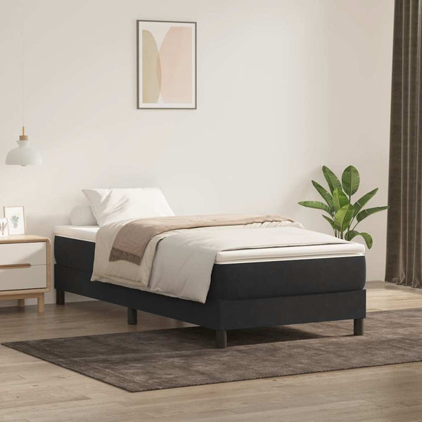 Boxspringbett Schwarz 100x220 cm Samt Ohne Matratze