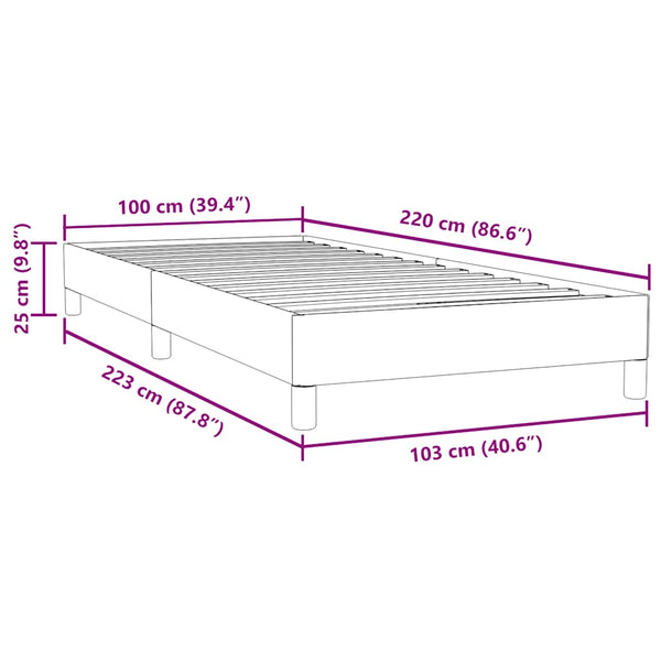 Boxspringbett Dunkelblau 100x220 cm Samt