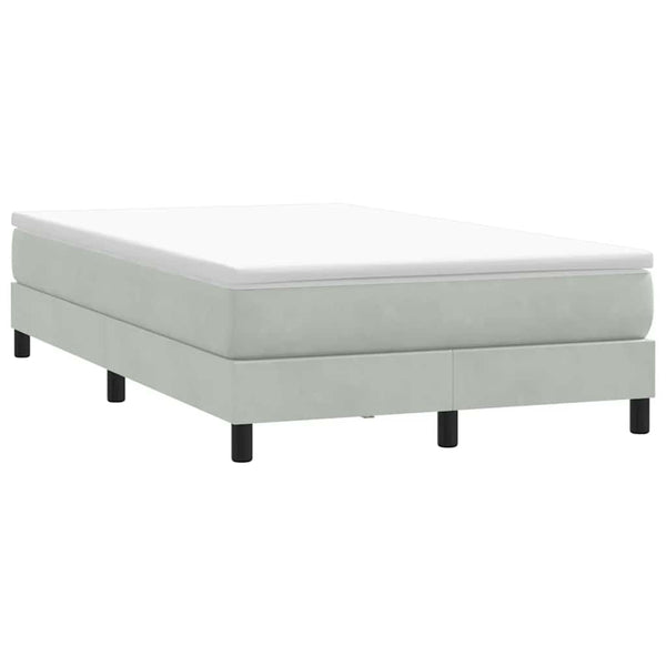 Boxspringbett 120x220 cm Hellgrau Samt