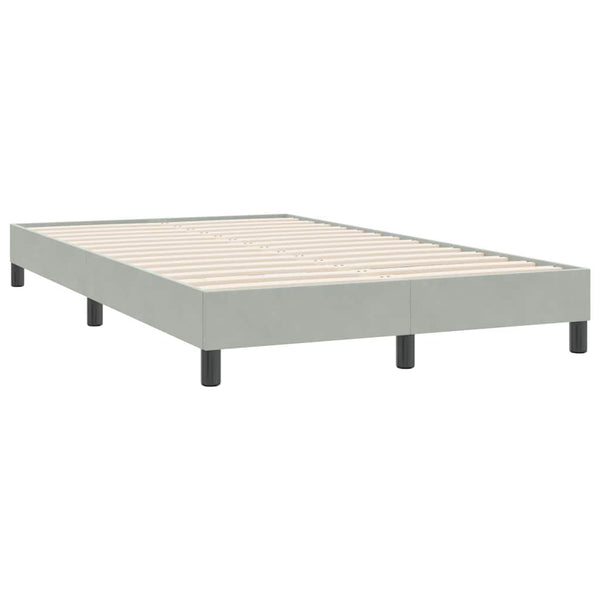 Boxspringbett 120x220 cm Hellgrau Samt