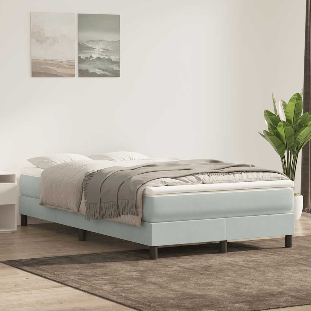 Boxspringbett 120x220 cm Hellgrau Samt