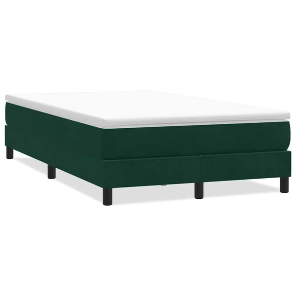vidaXL Box Spring Bed Frame Without Mattress Dark Green 120x220 cm Velvet