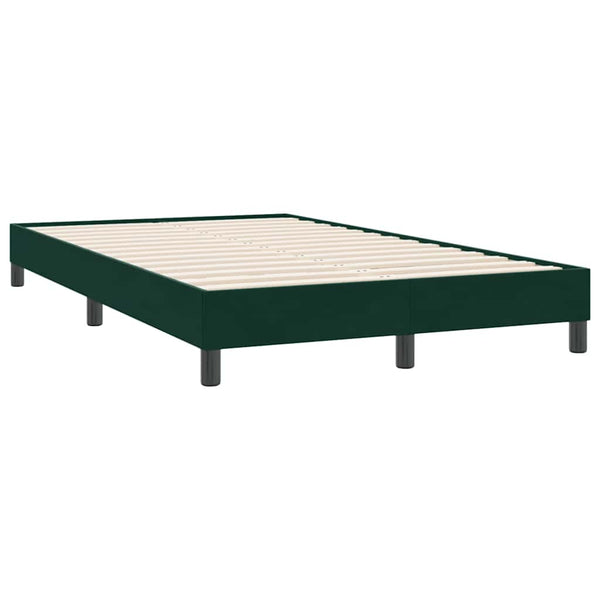vidaXL Box Spring Bed Frame Without Mattress Dark Green 120x220 cm Velvet