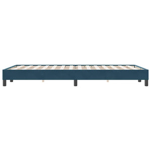 vidaXL Box Spring Bed Frame without Mattress Dark Blue 120x220 cm Velvet