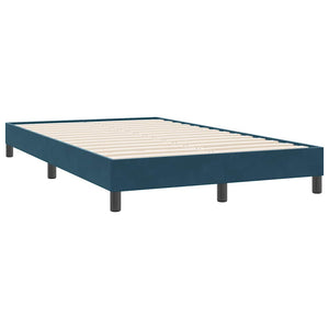 vidaXL Box Spring Bed Frame without Mattress Dark Blue 120x220 cm Velvet