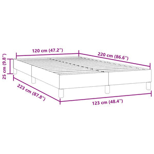 vidaXL Box Spring Bed Frame without Mattress Dark Blue 120x220 cm Velvet