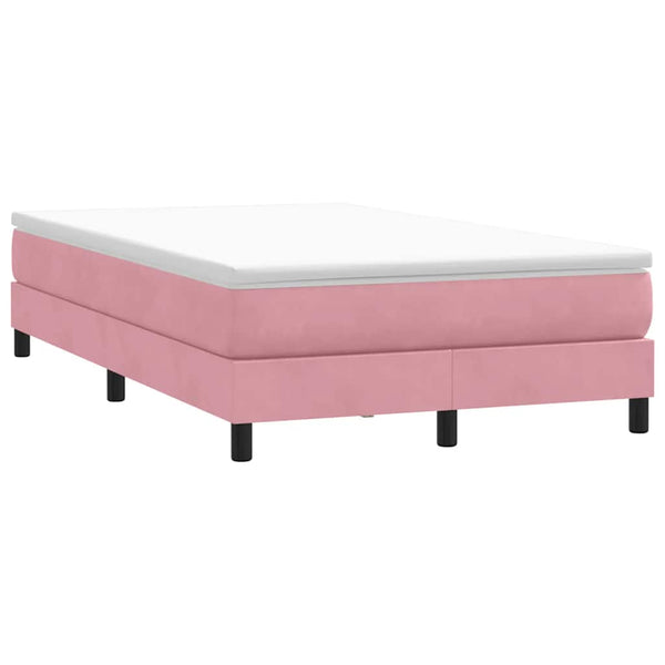 vidaXL Box Spring Bed Frame without Mattress Pink 120x220 cm Velvet