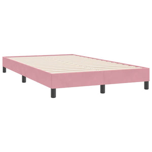 vidaXL Box Spring Bed Frame without Mattress Pink 120x220 cm Velvet