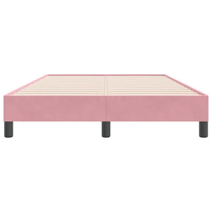 vidaXL Box Spring Bed Frame without Mattress Pink 120x220 cm Velvet