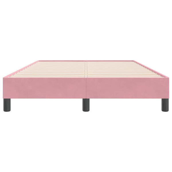 vidaXL Box Spring Bed Frame without Mattress Pink 120x220 cm Velvet
