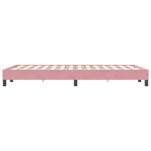 vidaXL Box Spring Bed Frame without Mattress Pink 120x220 cm Velvet