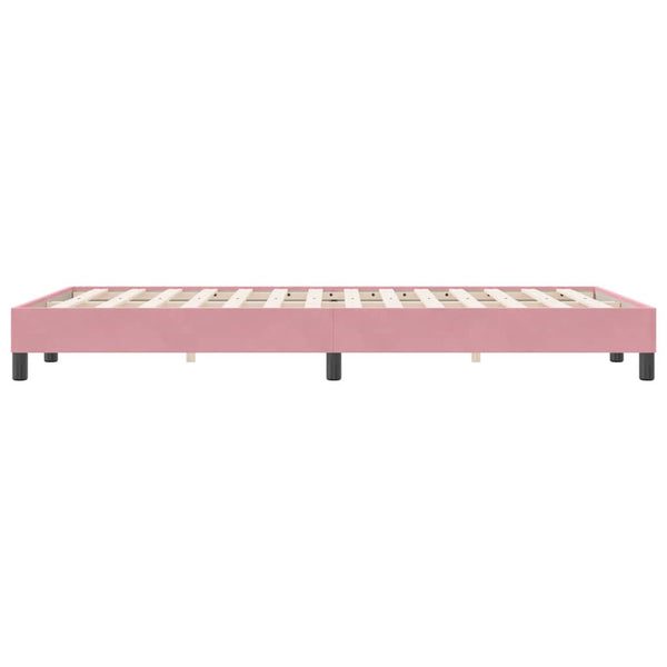 vidaXL Box Spring Bed Frame without Mattress Pink 120x220 cm Velvet