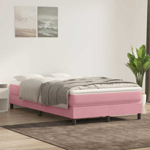 vidaXL Box Spring Bed Frame without Mattress Pink 120x220 cm Velvet