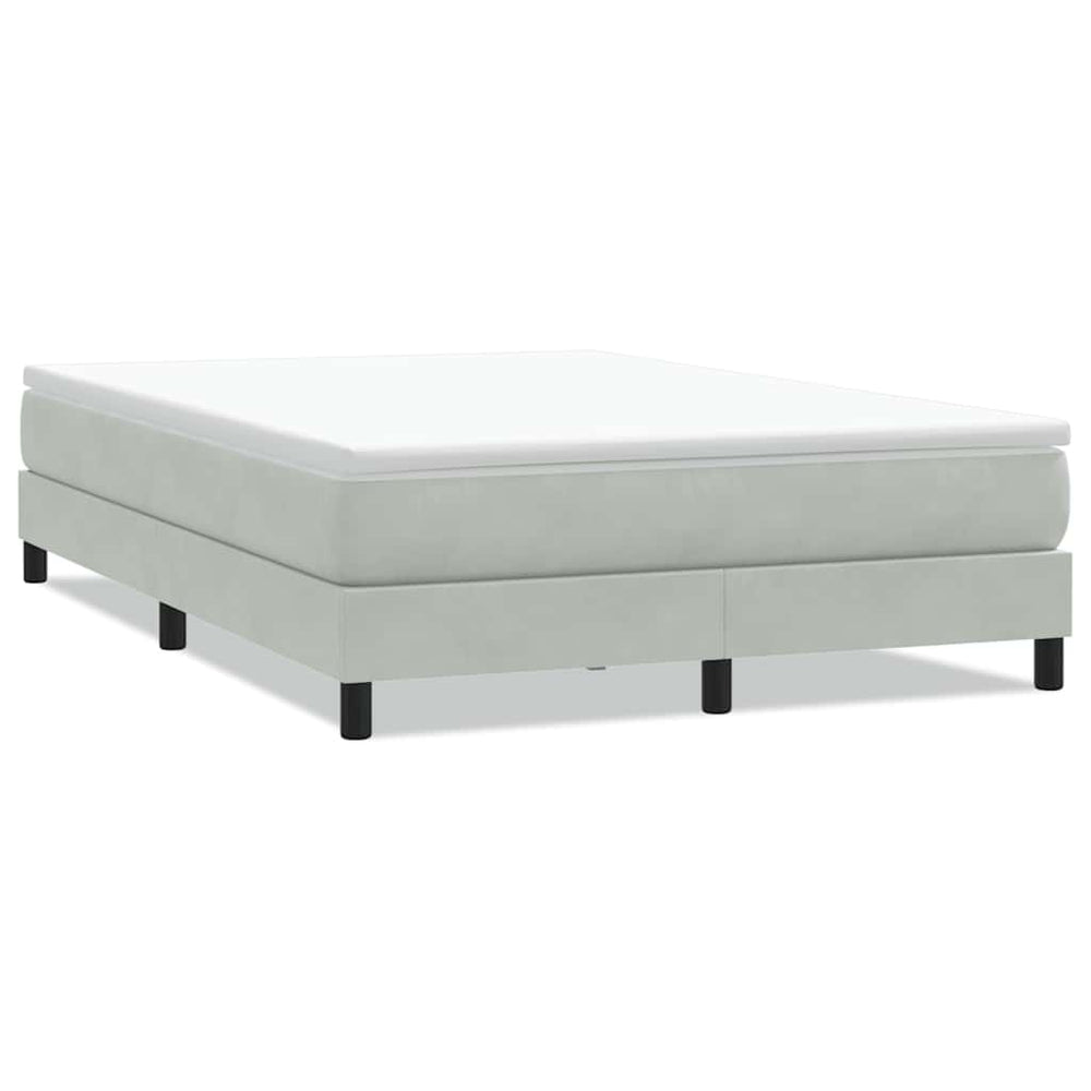 vidaXL Box Spring Bed Frame without Mattress Light Grey 140x220 cm Velvet