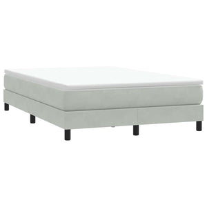 vidaXL Box Spring Bed Frame without Mattress Light Grey 140x220 cm Velvet