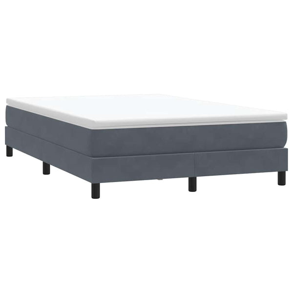 vidaXL Box Spring Bed Frame Without Mattress Dark Grey 140x220 cm Velvet