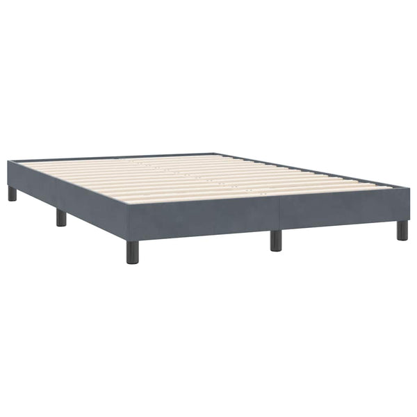 vidaXL Box Spring Bed Frame Without Mattress Dark Grey 140x220 cm Velvet