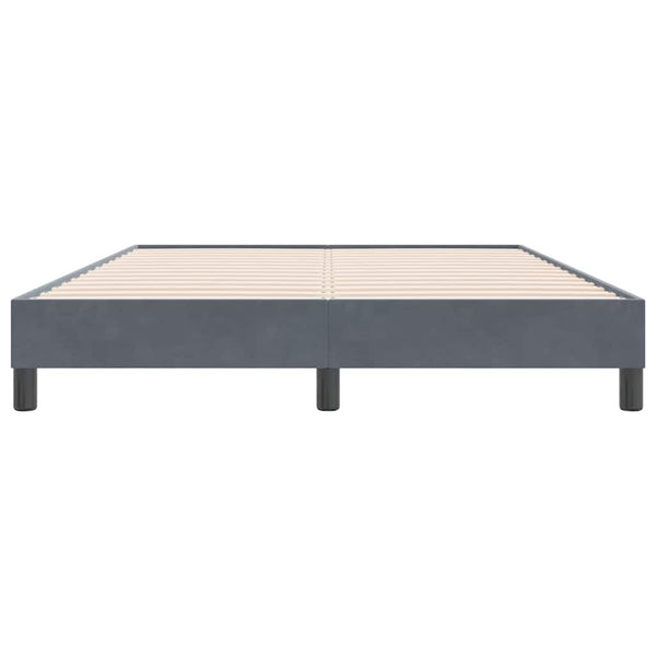 vidaXL Box Spring Bed Frame Without Mattress Dark Grey 140x220 cm Velvet