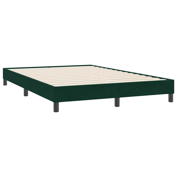 vidaXL Box Spring Bed Frame without Mattress Dark Green 140x220 cm Velvet