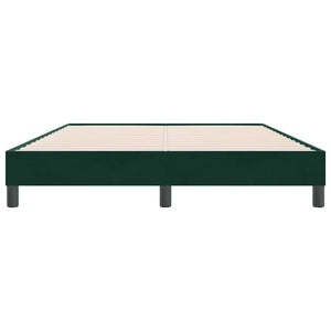 vidaXL Box Spring Bed Frame without Mattress Dark Green 140x220 cm Velvet