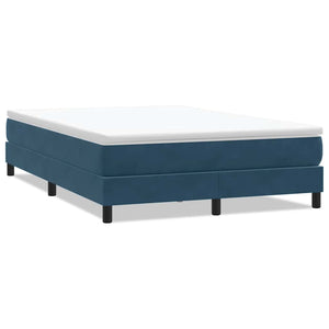 vidaXL Box Spring Bed without Mattress Dark Blue 140x220 cm Velvet