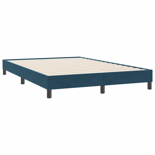 vidaXL Box Spring Bed without Mattress Dark Blue 140x220 cm Velvet