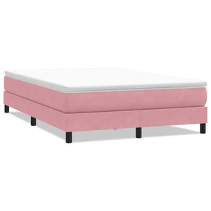 vidaXL Box Spring Bed Frame without Mattress Pink 140x220 cm Velvet