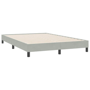 vidaXL Box Spring Bed Frame without Mattress Light Grey 160x220 cm Velvet
