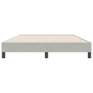 vidaXL Box Spring Bed Frame without Mattress Light Grey 160x220 cm Velvet