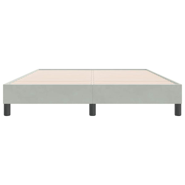 vidaXL Box Spring Bed Frame without Mattress Light Grey 160x220 cm Velvet