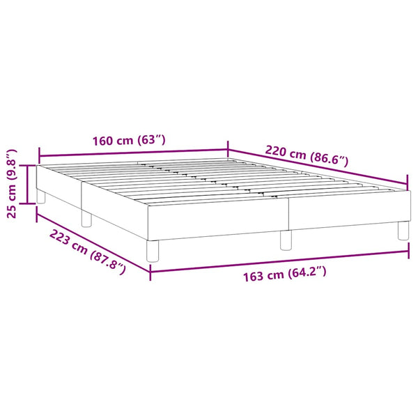 vidaXL Box Spring Bed Frame without Mattress Light Grey 160x220 cm Velvet