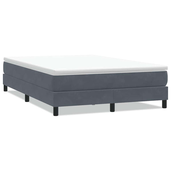 vidaXL Box Spring Bed Frame without Mattress Dark Grey 160x220 cm Velvet
