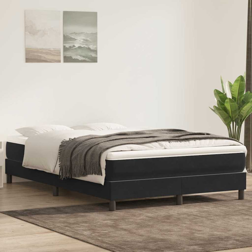 vidaXL Box Spring Bed Frame without Mattress Black 160x220 cm Velvet