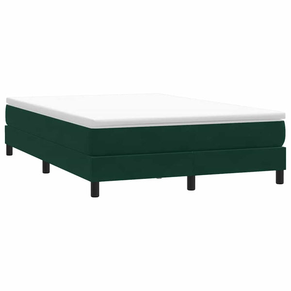 vidaXL Box Spring Bed Frame without Mattress Dark Green 160x220 cm Velvet