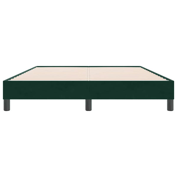 vidaXL Box Spring Bed Frame without Mattress Dark Green 160x220 cm Velvet