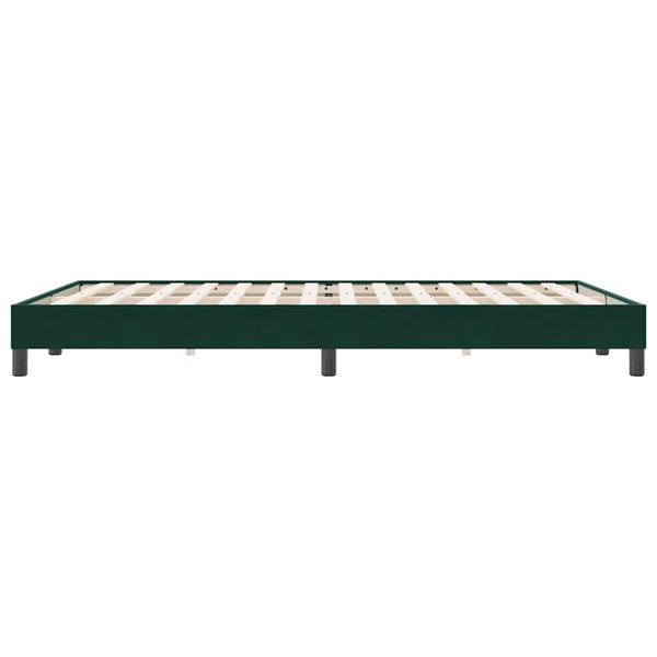 vidaXL Box Spring Bed Frame without Mattress Dark Green 160x220 cm Velvet