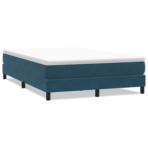 vidaXL Box Spring Bed Frame Without Mattress Dark Blue 160x220 cm Velvet