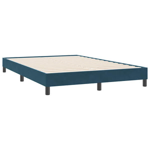 vidaXL Box Spring Bed Frame Without Mattress Dark Blue 160x220 cm Velvet
