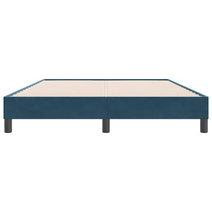 vidaXL Box Spring Bed Frame Without Mattress Dark Blue 160x220 cm Velvet