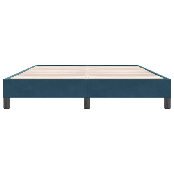 vidaXL Box Spring Bed Frame Without Mattress Dark Blue 160x220 cm Velvet