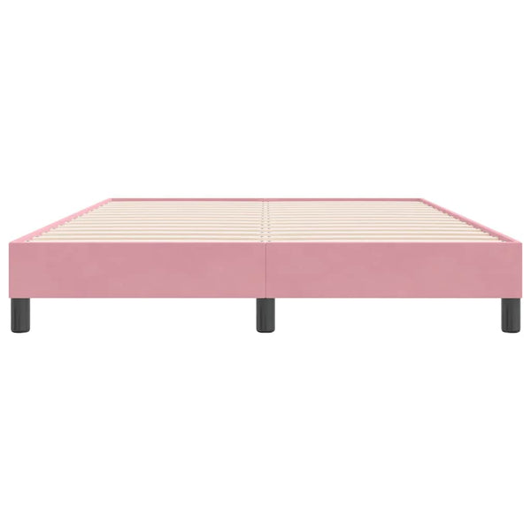 vidaXL Divan Bed Frame without Mattress Pink 160x220 cm Velvet