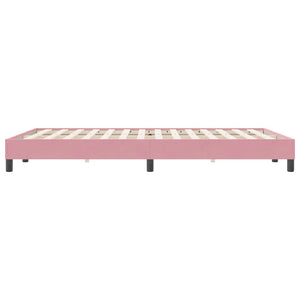 vidaXL Divan Bed Frame without Mattress Pink 160x220 cm Velvet