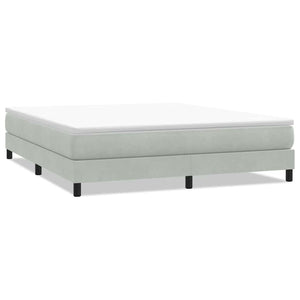 vidaXL Box Spring Bed Frame without Mattress Light Gray 180x220 cm Velvet