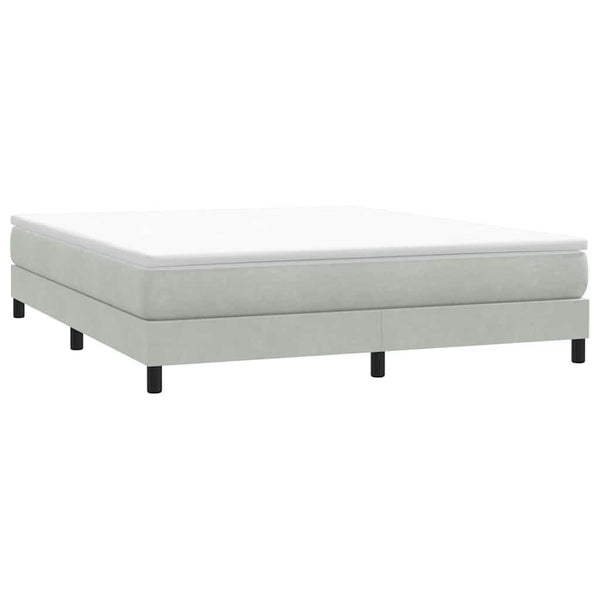vidaXL Box Spring Bed Frame without Mattress Light Gray 180x220 cm Velvet