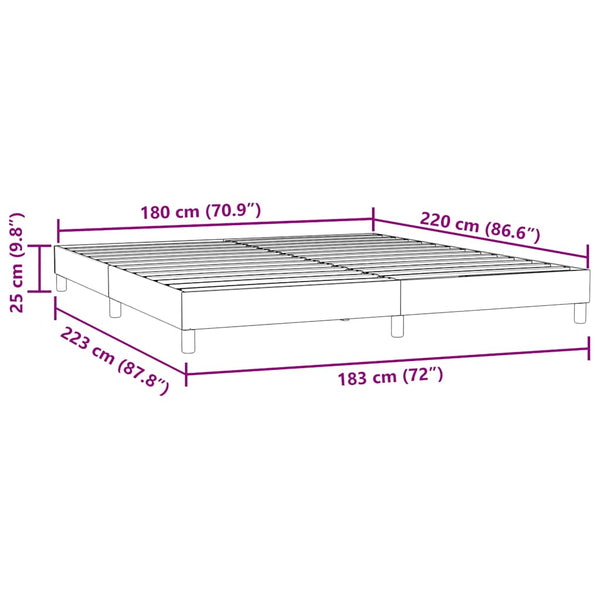 vidaXL Box Spring Bed Frame without Mattress Dark Green 180x220 cm Velvet
