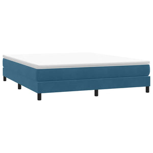 vidaXL Box Spring Bed Frame without Mattress Dark Blue 180x220 cm Velvet