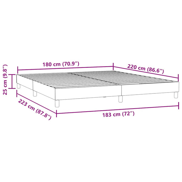 vidaXL Box Spring Bed Frame without Mattress Dark Blue 180x220 cm Velvet