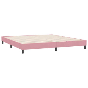 vidaXL Box Spring Bed Frame without Mattress Pink 180x220 cm Velvet