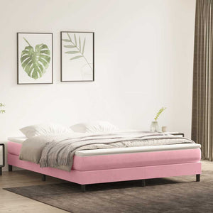 vidaXL Box Spring Bed Frame without Mattress Pink 180x220 cm Velvet